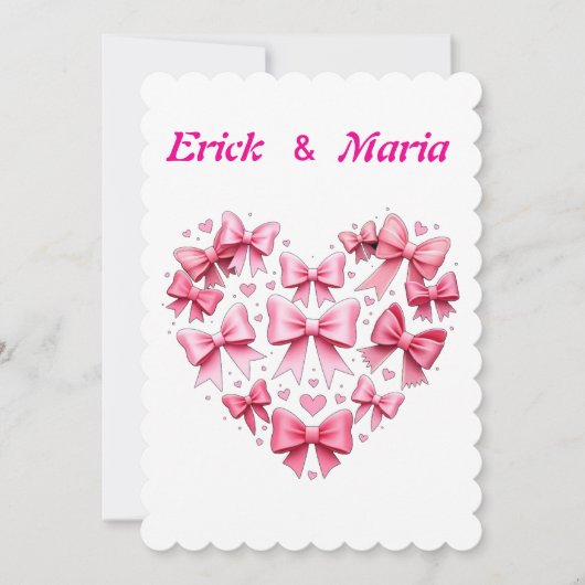 Hochzeit plus Valentinsche Bögen rosa Einladung (Vorderseite)