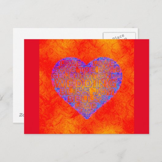 HOCHZEIT POSTKARTE (Vorne/Hinten)