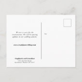 Hochzeit Postpone Liebe Patienten Rette neues Datu Ankündigungspostkarte (Rückseite)