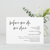 Hochzeit Probe Abendessen, bevor wir essen Einladung (Stehend Vorderseite)