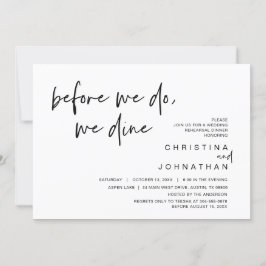 Hochzeit Probe Abendessen, bevor wir essen Einladung