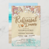 Hochzeit Probe Abendessen Sommerstrand Starfish Einladung (Vorne/Hinten)