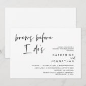 Hochzeit Probe Dinner, brauen bevor ich es tue Einladung (Vorne/Hinten)