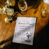 Hochzeit Probe Dinner Champagne Brille Wood Einladung