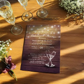 Hochzeit Probe Dinner Champagne Brille Wood Einladung
