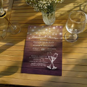 Hochzeit Probe Dinner Champagne Brille Wood Einladung