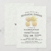 Hochzeit Probe Dinner Chic Goldenen Teppich Einladung (Vorne/Hinten)