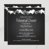 Hochzeit Probe Dinner Grunge hört Schwarz Einladung (Vorne/Hinten)