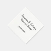 Hochzeit Probe Dinner Napkins Hashtag Black Serviette (Ecke)