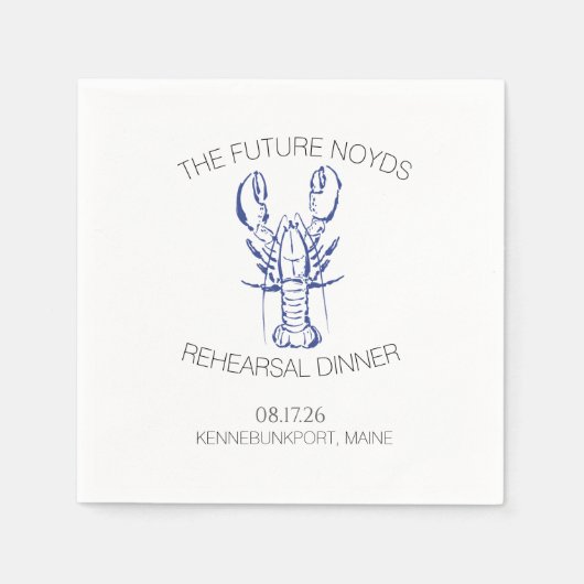 Hochzeit-Probedinner-Aufkleber für Küstenhummer Serviette (Vorderseite)