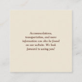 Hochzeit QR Code Beige Begleitkarte (Rückseite)