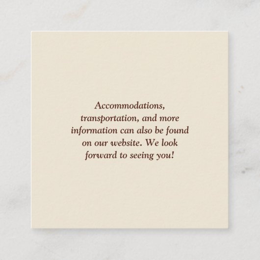 Hochzeit QR Code Beige Begleitkarte (Rückseite)