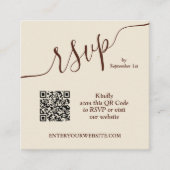Hochzeit QR Code Beige Begleitkarte (Vorderseite)