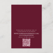 Hochzeit QR Code Burgundy einfache Zeitleiste Begleitkarte (Rückseite)