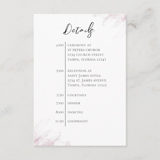 Hochzeit QR-Code Einfache Burgundy-Timeline Begleitkarte (Vorderseite)