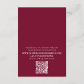 Hochzeit QR-Code Einfache Burgundy-Timeline Begleitkarte (Rückseite)