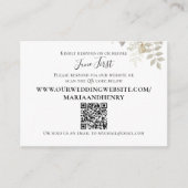 Hochzeit QR Code Elegant Burgundy Foliage Begleitkarte (Vorderseite)