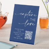 Hochzeit QR Code Foto App Upload Royal Blue Sockelschild (In Situ)