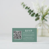 Hochzeit QR Foto Eucalyptus Green UAWG Begleitkarte (Stehend Vorderseite)