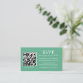 Hochzeit QR Foto Neo Mint Green UAWG Begleitkarte (Stehend Vorderseite)