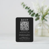 Hochzeit QR Minimalistisch Simple Black UAWG Begleitkarte (Stehend Vorderseite)