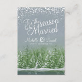 Hochzeit QR teilen Liebe Winterhochzeit grau grün Begleitkarte (Vorderseite)