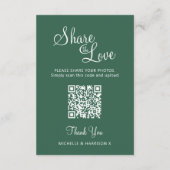 Hochzeit QR teilen Liebe Winterhochzeit grau grün Begleitkarte (Rückseite)