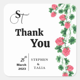 Hochzeit Quadratischer Aufkleber