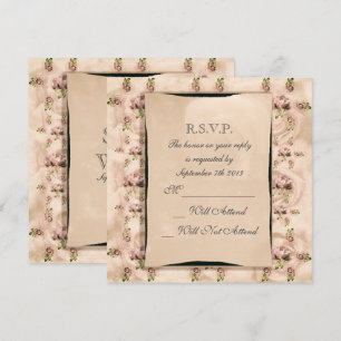 Hochzeit R.S.V.P. Vintage-Rose Einladung