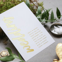 Hochzeit REAL GOLD Foil ultra moderne Einladung