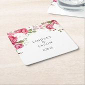 Hochzeit Rechteckiger Pappuntersetzer (angewinkelt)