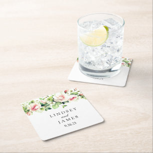 Hochzeit Rechteckiger Pappuntersetzer