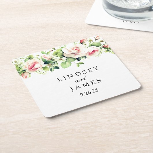 Hochzeit Rechteckiger Pappuntersetzer (angewinkelt)