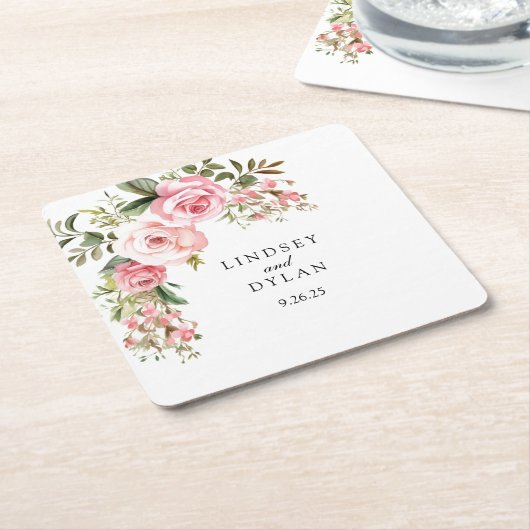 Hochzeit Rechteckiger Pappuntersetzer (angewinkelt)