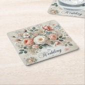 Hochzeit Rechteckiger Pappuntersetzer (angewinkelt)