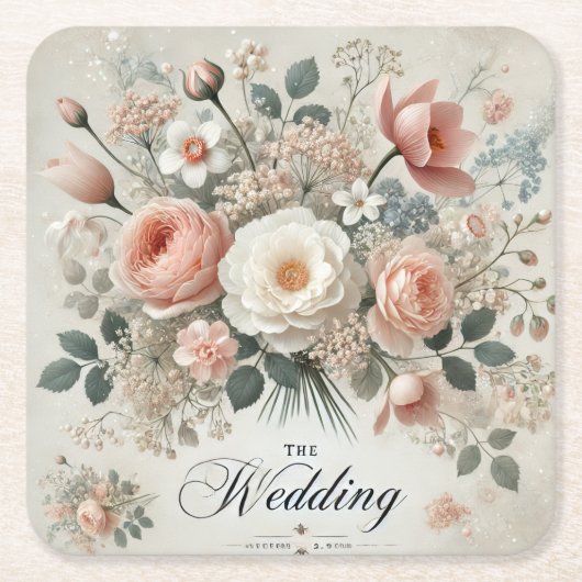 Hochzeit Rechteckiger Pappuntersetzer (Vorderseite)