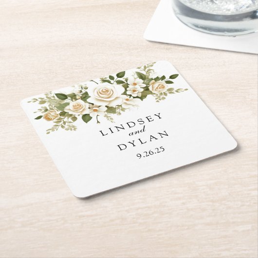 Hochzeit Rechteckiger Pappuntersetzer (angewinkelt)