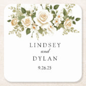 Hochzeit Rechteckiger Pappuntersetzer (Vorderseite)