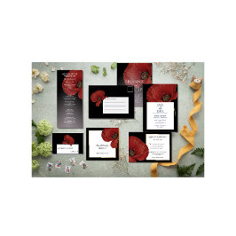 Hochzeit Red Poppy Bester Tag je Floral Napkins Serviette