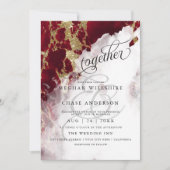 HOCHZEIT | Red Ruby Geode Watercolor BarefootBride (Vorderseite)