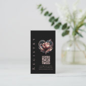 Hochzeit Registry-Modern Blush Rose mit Herz Visitenkarte (Stehend Vorderseite)