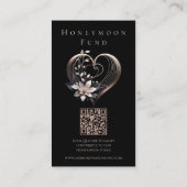Hochzeit Registry-Modern Pink Heart mit Blume Visitenkarte (Rückseite)