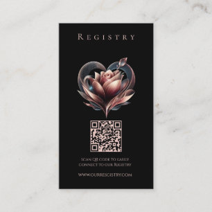Hochzeit Registry-Moderne Rose mit Herz Visitenkarte