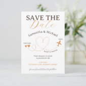 Hochzeit Reiseflugzeug Save The Date (Stehend Vorderseite)