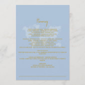 Hochzeit Reisepass Gold Dusty Blue Itinerary Programm (Rückseite)