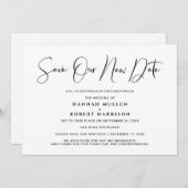 Hochzeit Rette unsere neue Datumsverschiebung Schw Ankündigung (Vorne/Hinten)