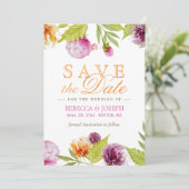 Hochzeit retten das Datum Moderne Frühlingsflora Save The Date (Stehend Vorderseite)