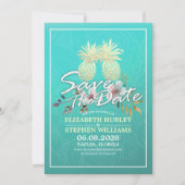 Hochzeit retten das Datum Moderne Gold Ananas Save The Date (Vorderseite)