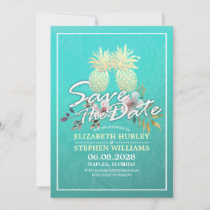 Hochzeit retten das Datum Moderne Gold Ananas Save The Date