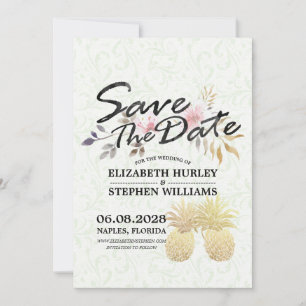 Hochzeit retten das Datum Moderne Gold Ananas Save The Date
